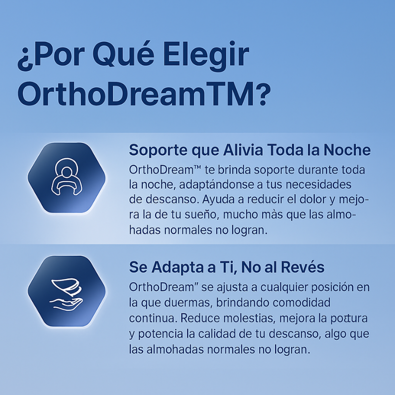 OrthoDream™ – Almohada Ergonómica Ortopédica (Pagá 1 Llevate 2)